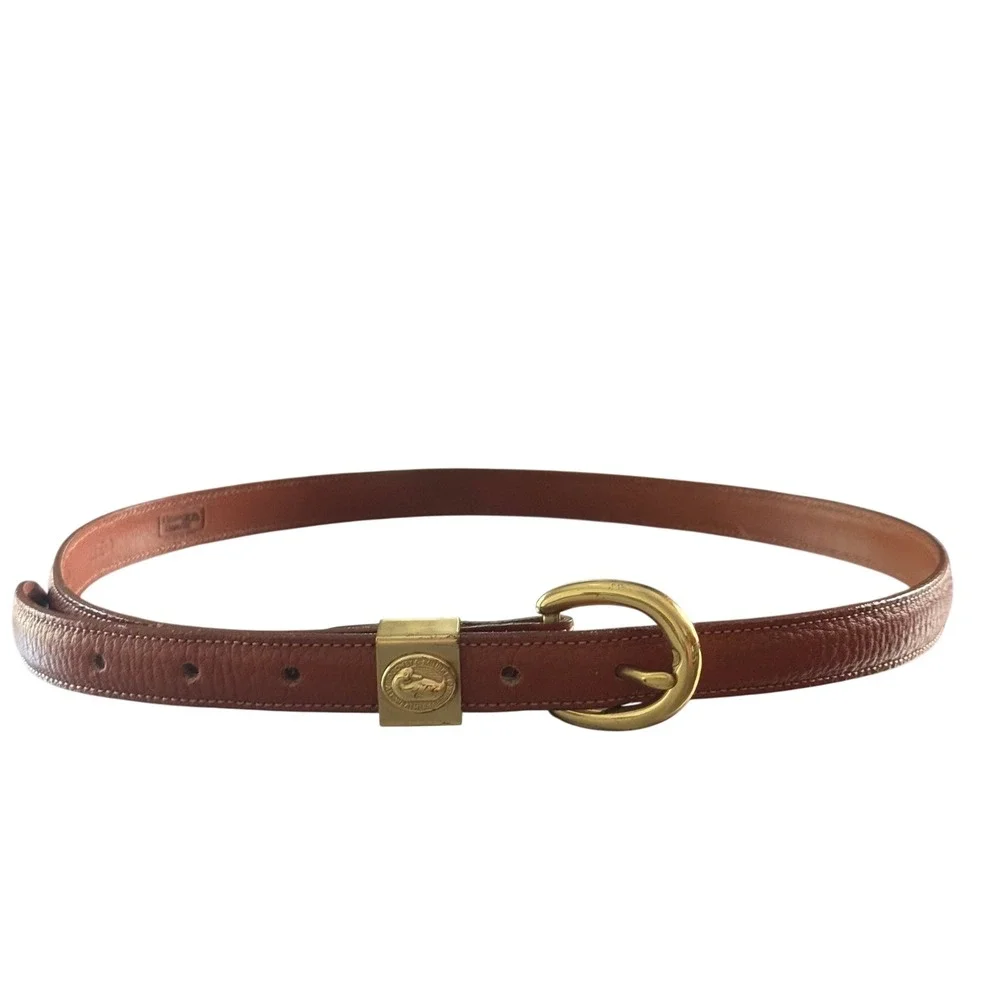 Vintage 80s Dooney & Bourke All Weather Leather Brown Belt Made In USA